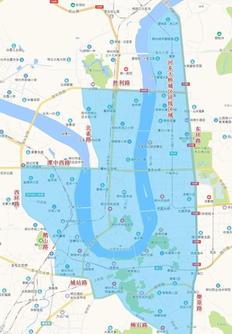 柳州市区货车限行区域地图缩略图