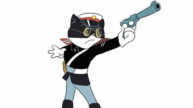 黑猫警长拿枪图片