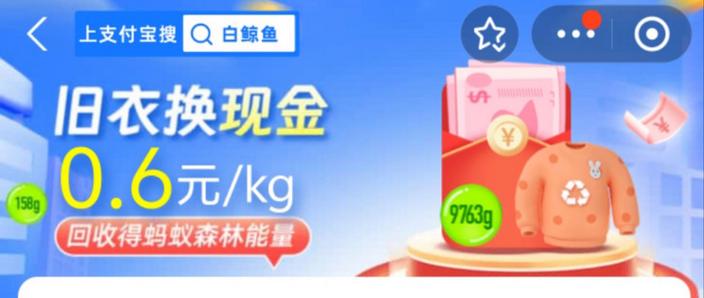 支付宝回收旧衣服能量