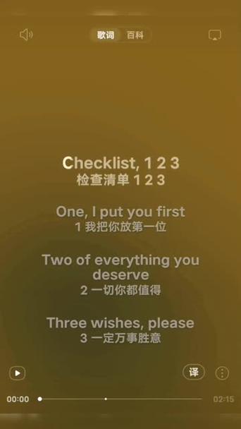 checklist歌曲