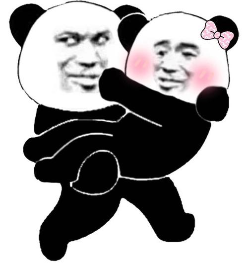 熊猫头抱着人物表情包