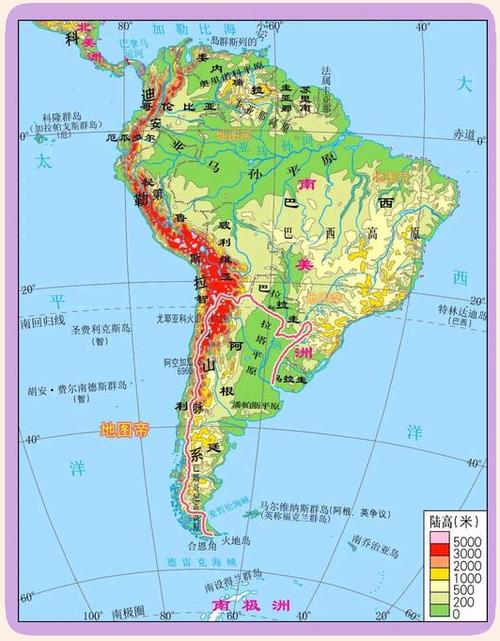 南美洲地图高清