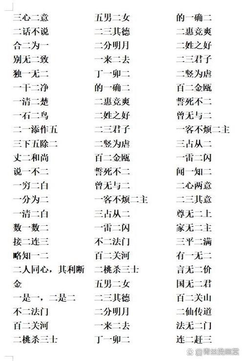 二开头成语300个