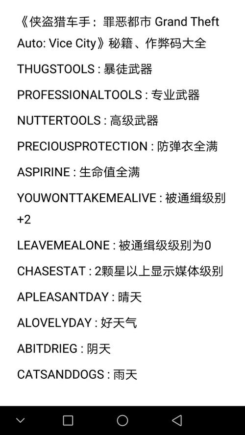罪恶都市6颗星作弊码