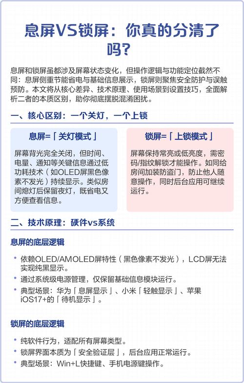 锁屏和息屏有什么区别吗