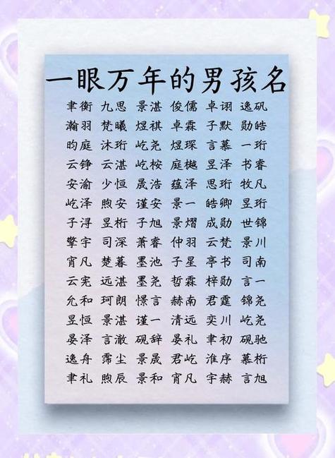 男孩好听稀少的名字截图
