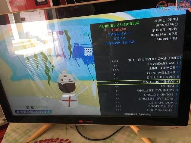 液晶电视倒屏图像
