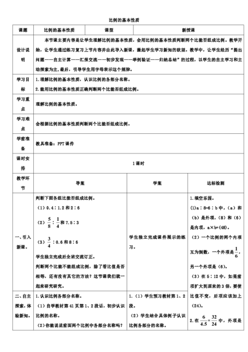 六年级下册数学比例