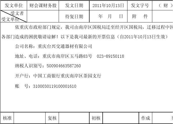 财务关于开票通知
