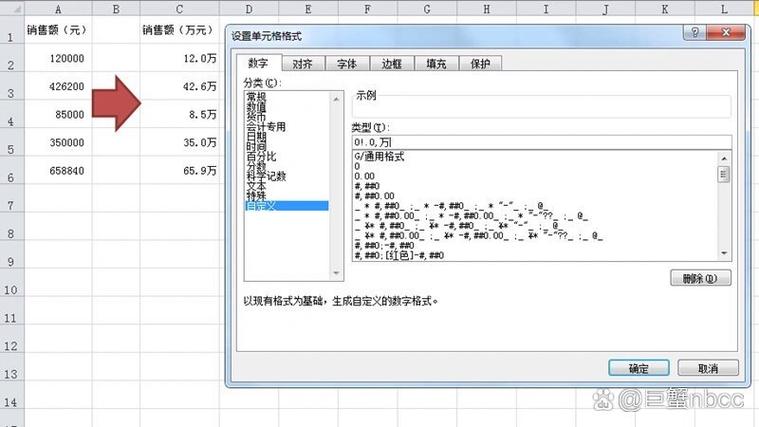 万元的格式怎么自定义