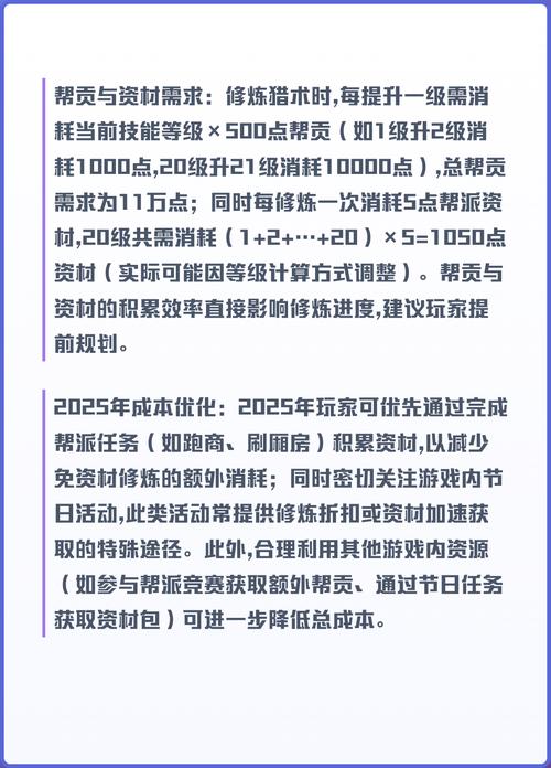 猎术点到20价格表截图