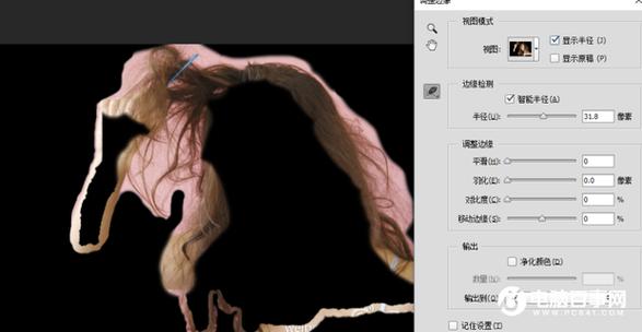 ps抠图边缘扣不干净使用调整边缘工具截图