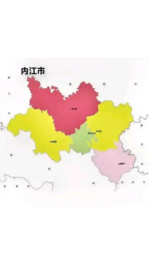 四川内江13个县地图