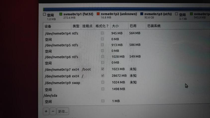 银河麒麟系统硬盘分区截图