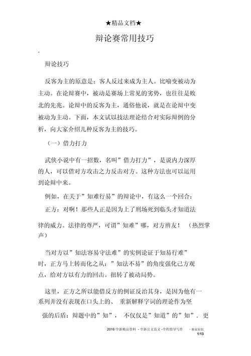 简述辩论原则