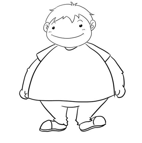 胖子简笔画