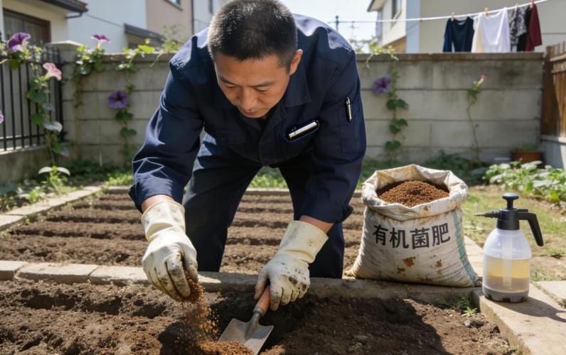 家门口被邻居种菜 男子怒拔