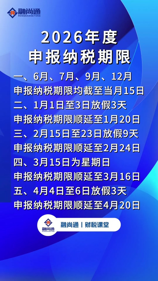 2026报税时间每月的多少号