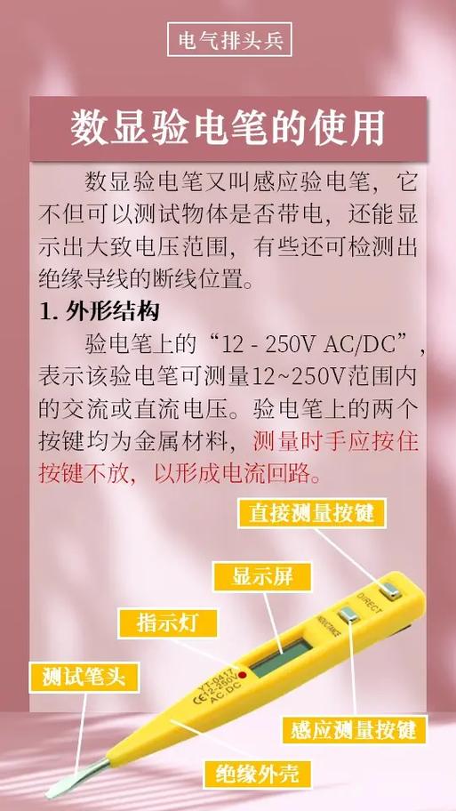 12v-250v电笔用法图标