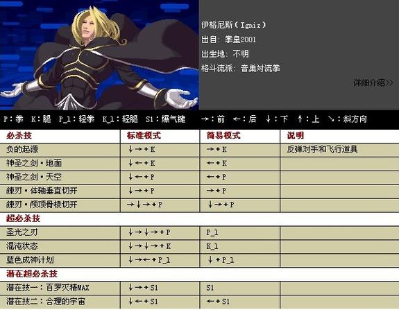 拳皇05出招表