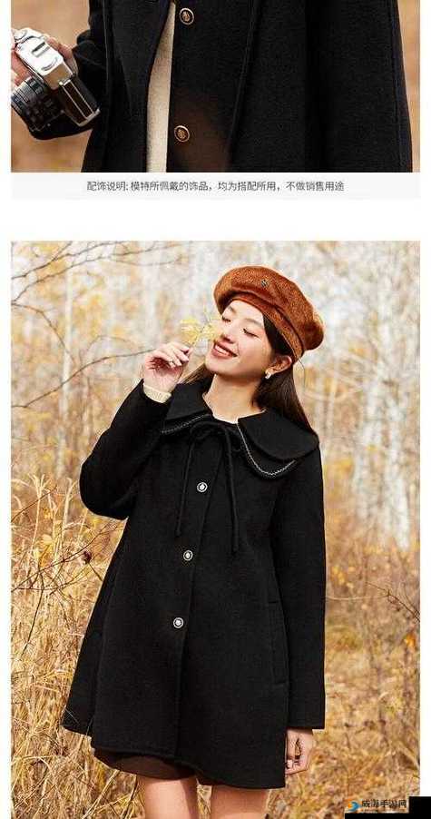 秋水伊人2022黑色毛呢外套