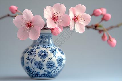 瓷器上的桃花