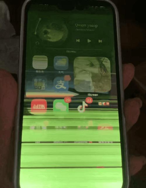 苹果X摔一下出现绿色一条