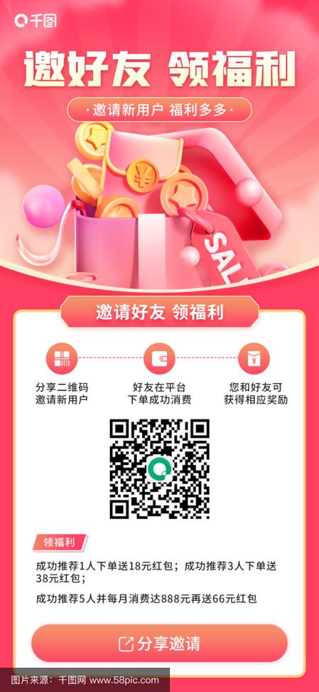 分享礼邀请码图标