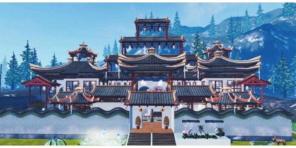 明日之后中式古风阁楼截图
