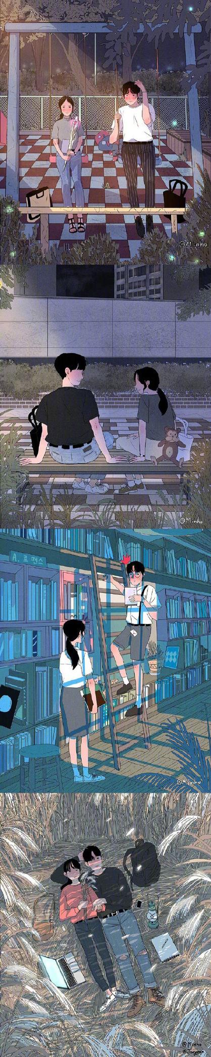 韩国漫画情侣间的小日常