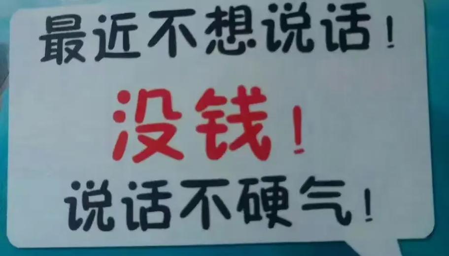 最近不想讲话没钱不硬气表情包