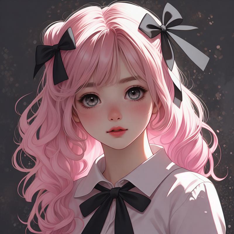 JK漫画粉头发小女孩头像