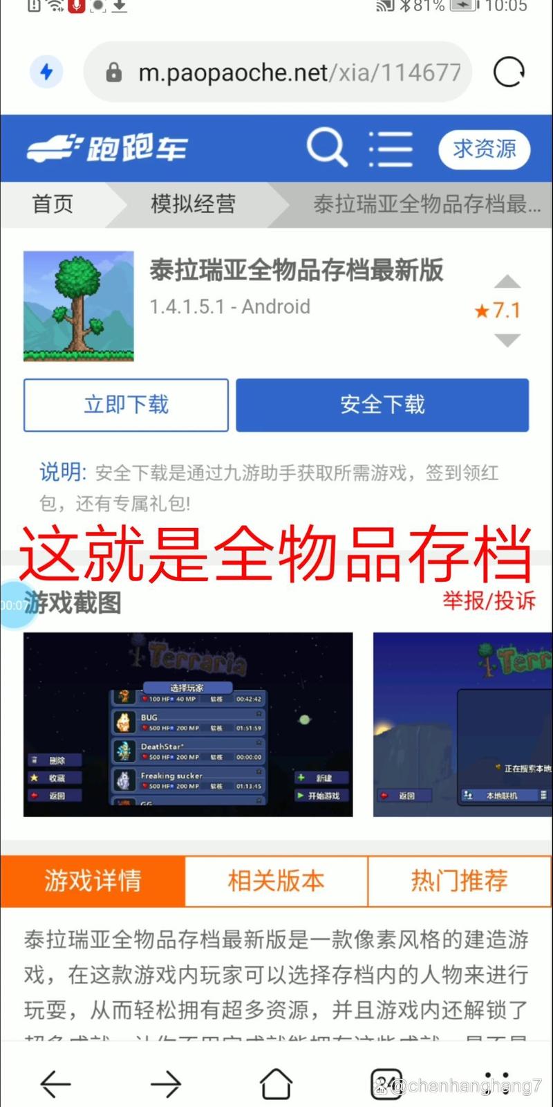 泰拉瑞亚自带神器存档免费正版