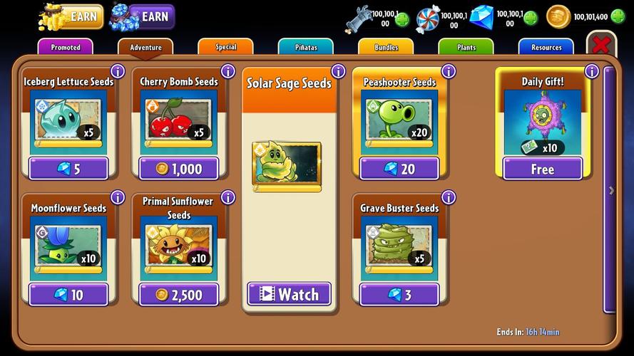 植物大战僵尸2内购免费破解版中文版全5阶植物图标