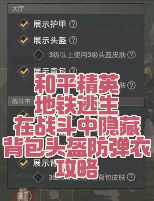 和平精英怎么隐藏头盔别人看不见