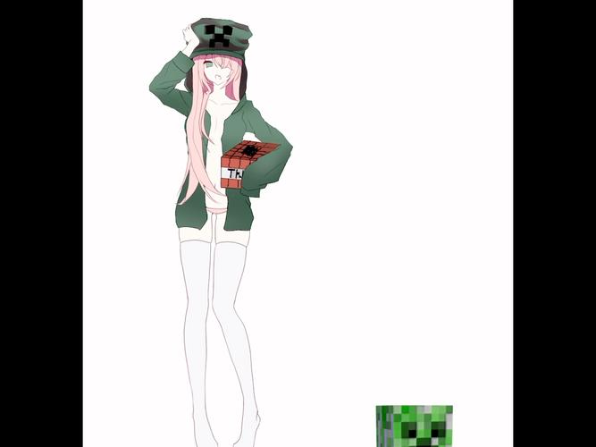 我的世界皮肤展开图苦力怕娘