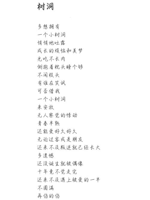 树洞原版歌词