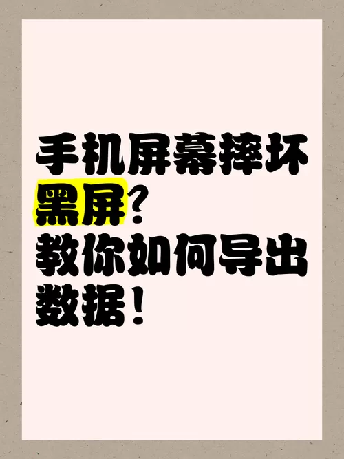 内屏坏了黑屏怎么导出数据