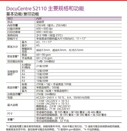 富士施乐s2110打印机说明书