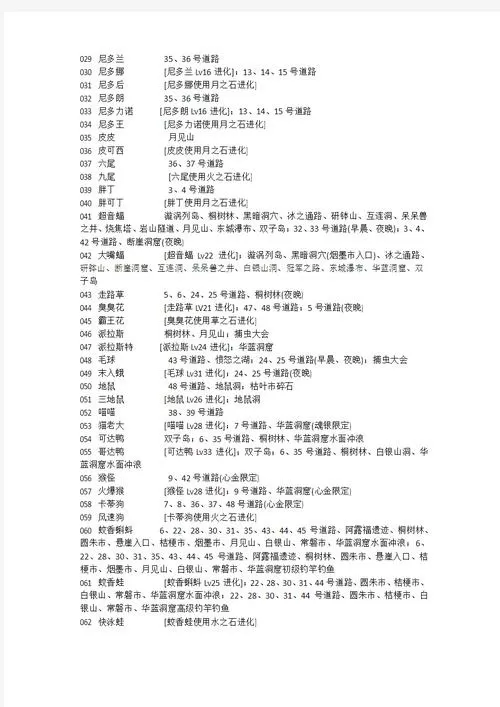 心金宠物编号对照表