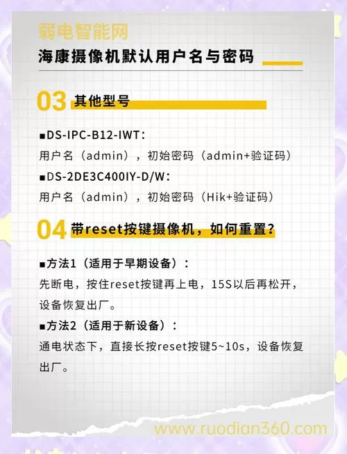 海康摄像头默认密码和用户名