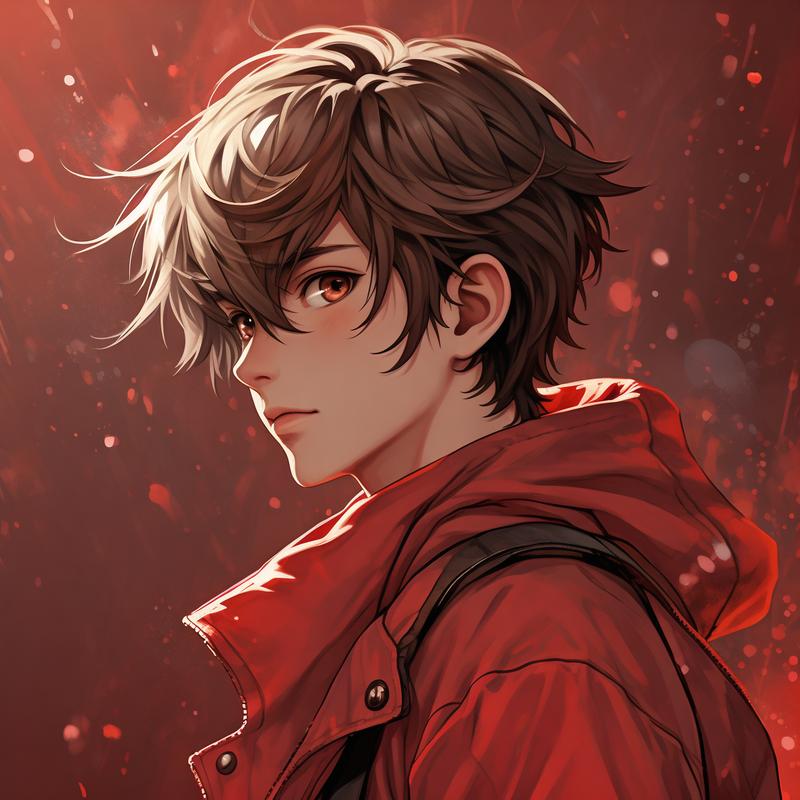 酷头像男生 动漫红色版