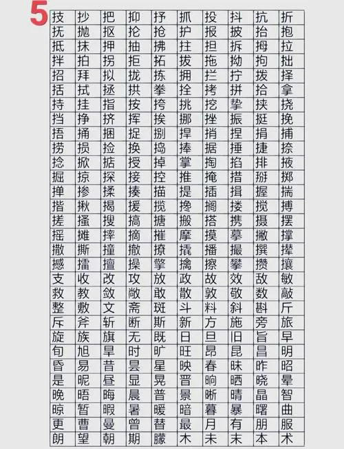 常用5000汉字一览表