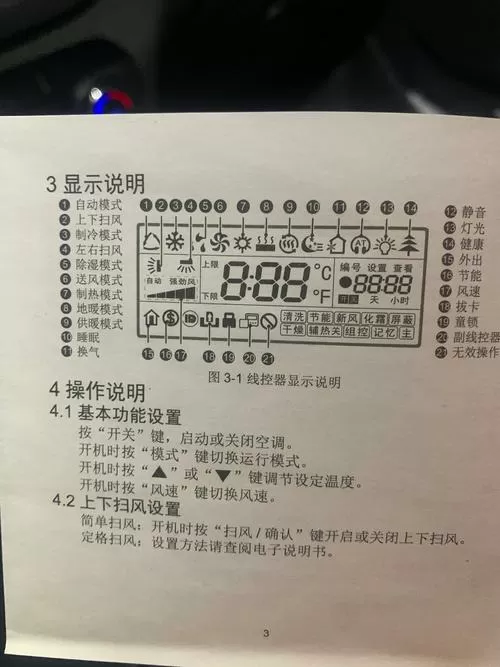 格力中央空调面板功能说明