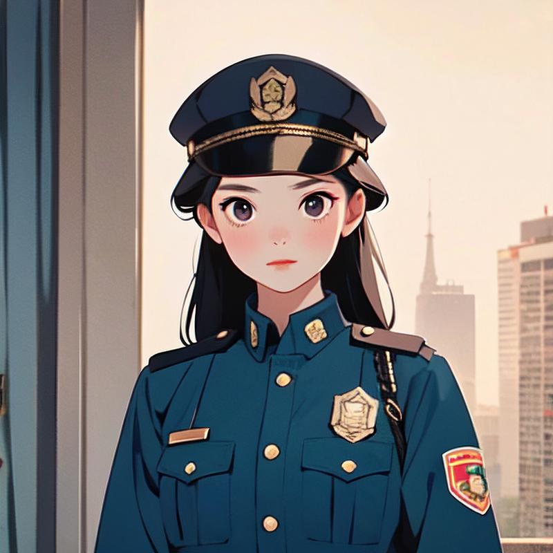 动漫女孩警察