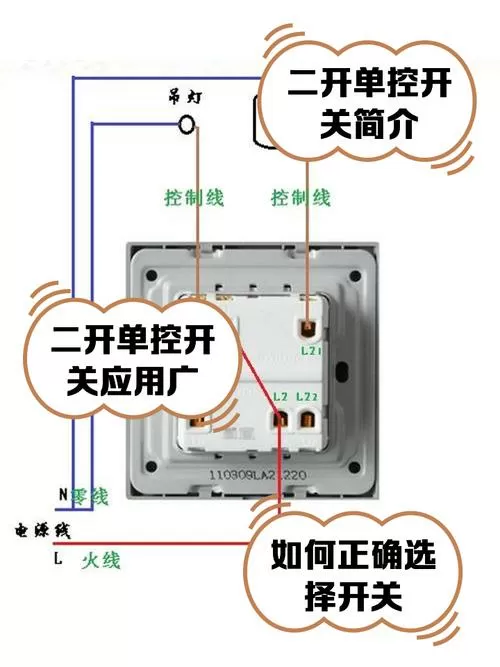 两根灯线怎么接开关