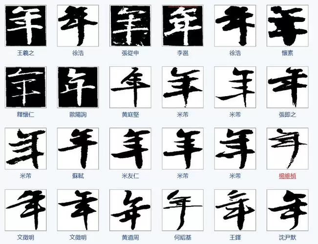 年字的行书写法图片大全图标