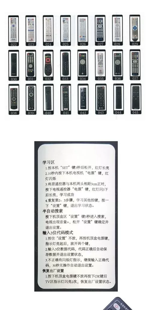 机顶盒遥控器使用图解