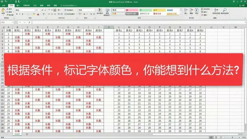 表格里的字怎么是红色的