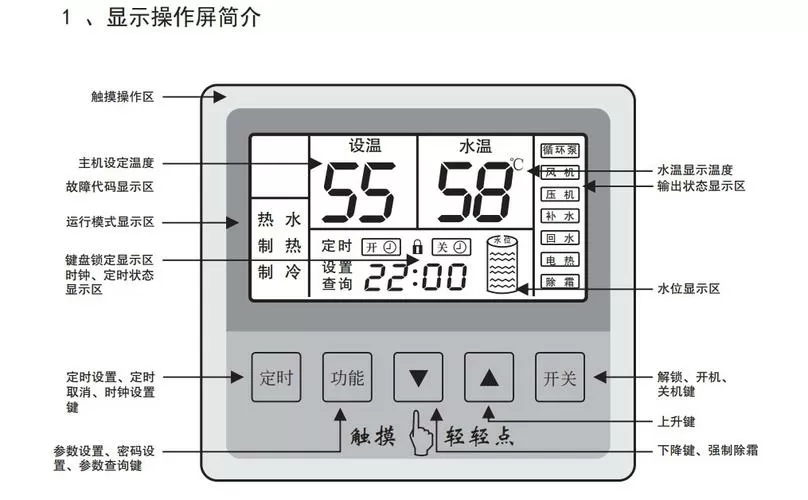 德能空气能控制面板说明书